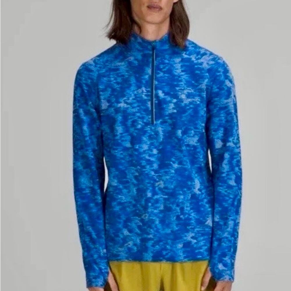 Lululemon Men’s XL QTR Zip Pullover – Blue Heathered Performance Top - Pre-Loved